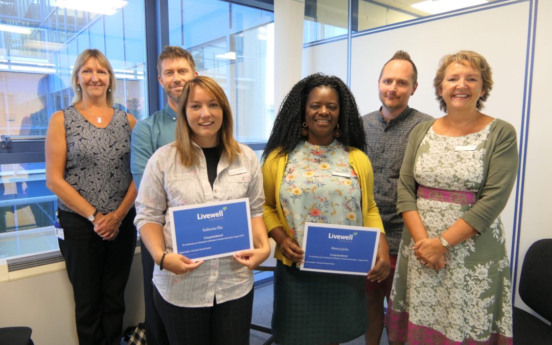 Success for two Livewell social workers as they qualify as practice educators