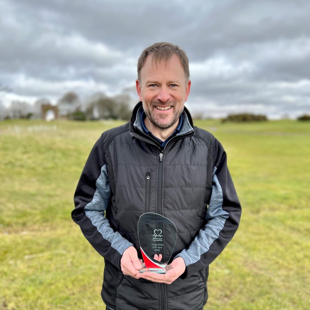 Craig with his CPR award