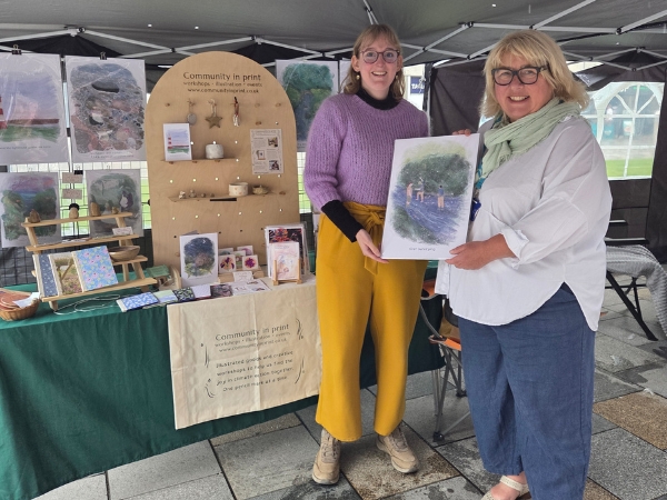Community in Print owner Devon Tipping pictured with Livewell Chief Executive Michelle Thomas.